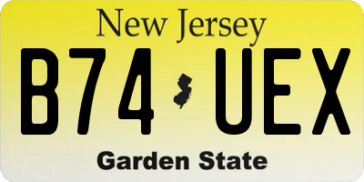 NJ license plate B74UEX