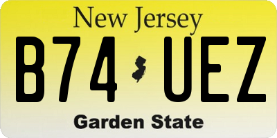 NJ license plate B74UEZ