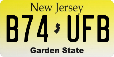 NJ license plate B74UFB