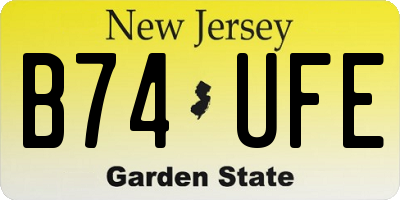NJ license plate B74UFE