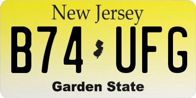 NJ license plate B74UFG
