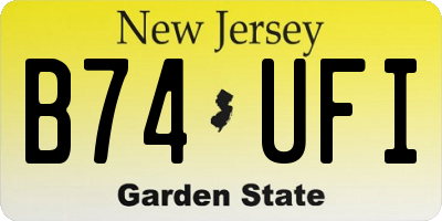 NJ license plate B74UFI