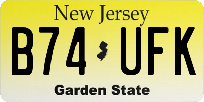 NJ license plate B74UFK