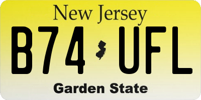 NJ license plate B74UFL