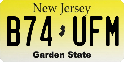 NJ license plate B74UFM