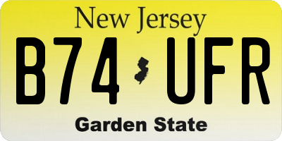 NJ license plate B74UFR