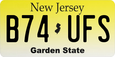 NJ license plate B74UFS