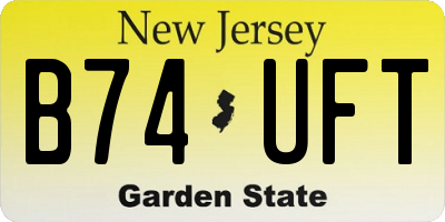 NJ license plate B74UFT