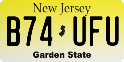 NJ license plate B74UFU
