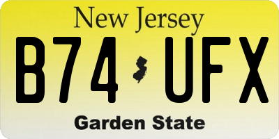 NJ license plate B74UFX