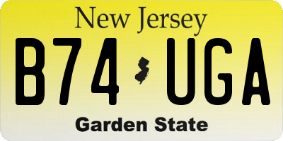 NJ license plate B74UGA