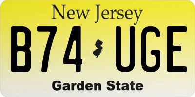 NJ license plate B74UGE
