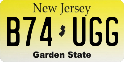 NJ license plate B74UGG