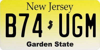 NJ license plate B74UGM