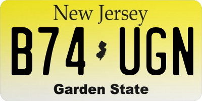 NJ license plate B74UGN