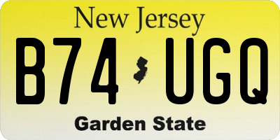 NJ license plate B74UGQ
