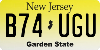 NJ license plate B74UGU