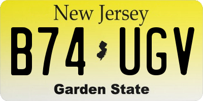 NJ license plate B74UGV