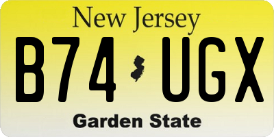 NJ license plate B74UGX