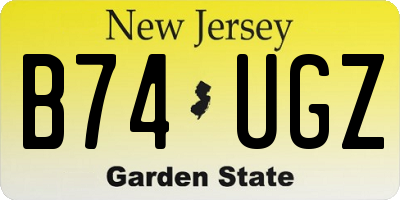 NJ license plate B74UGZ