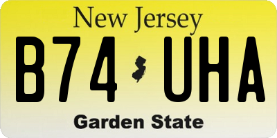 NJ license plate B74UHA