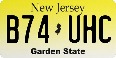 NJ license plate B74UHC