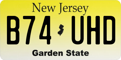 NJ license plate B74UHD
