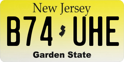 NJ license plate B74UHE