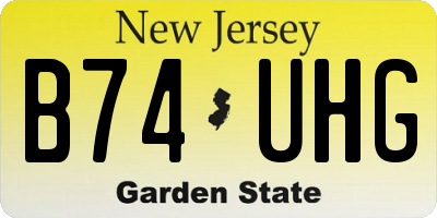 NJ license plate B74UHG
