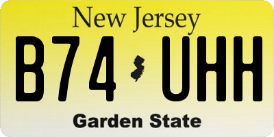 NJ license plate B74UHH