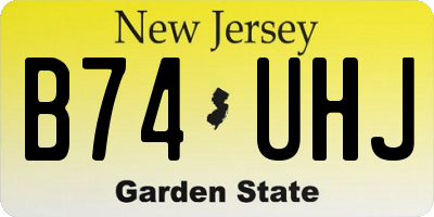NJ license plate B74UHJ