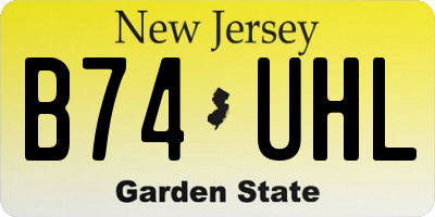 NJ license plate B74UHL