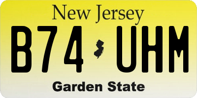 NJ license plate B74UHM