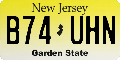 NJ license plate B74UHN