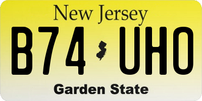NJ license plate B74UHO