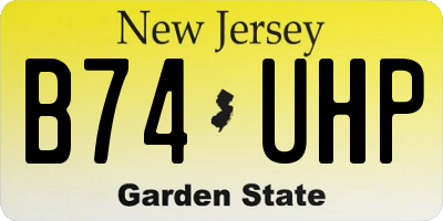 NJ license plate B74UHP