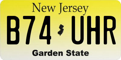 NJ license plate B74UHR