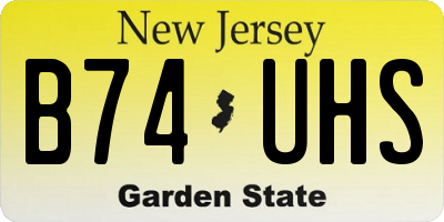 NJ license plate B74UHS