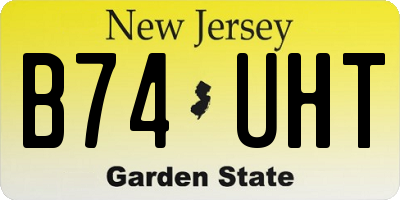 NJ license plate B74UHT