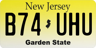 NJ license plate B74UHU