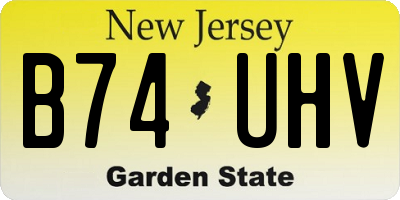 NJ license plate B74UHV