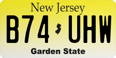 NJ license plate B74UHW