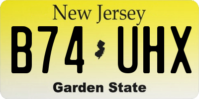 NJ license plate B74UHX