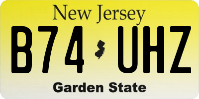 NJ license plate B74UHZ