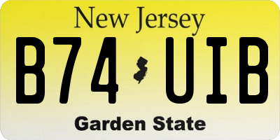 NJ license plate B74UIB