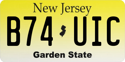 NJ license plate B74UIC
