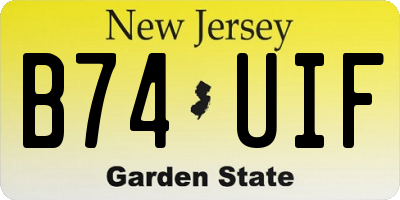 NJ license plate B74UIF