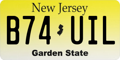 NJ license plate B74UIL