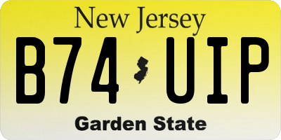 NJ license plate B74UIP