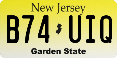 NJ license plate B74UIQ